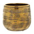 Orsina Honna Large Ceramic Planter – Grey with Metallic Detailing