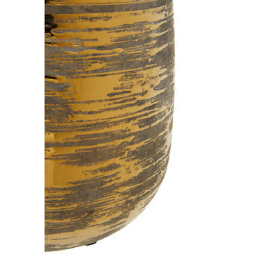 Orsina Honna Large Ceramic Planter – Grey with Metallic Detailing