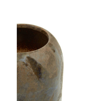 Orsina Silas Brown Cylindrical Ceramic Vase with Reactive Glaze