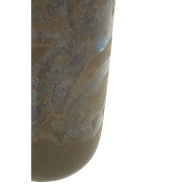Orsina Silas Brown Cylindrical Ceramic Vase with Reactive Glaze