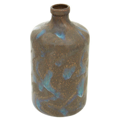 Orsina Silas Brown Bottle Vase – Handcrafted Stoneware Floral Decor