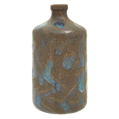 Orsina Silas Brown Bottle Vase – Handcrafted Stoneware Floral Decor