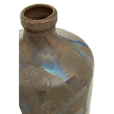Orsina Silas Brown Bottle Vase – Handcrafted Stoneware Floral Decor