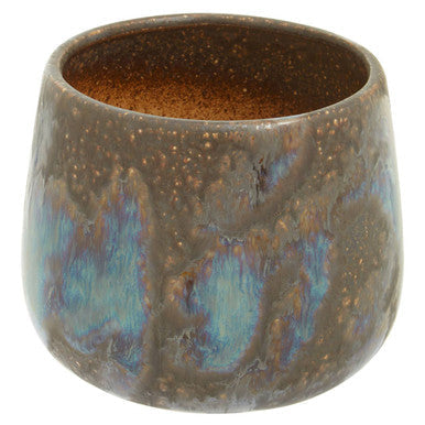 Orsina Silas Brown Ceramic Planter – Modern Indoor Round Plant Pot