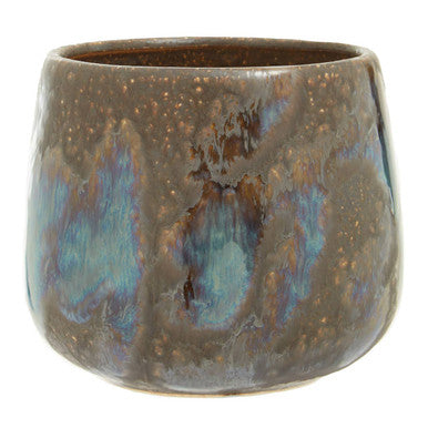 Orsina Silas Brown Ceramic Planter – Modern Indoor Round Plant Pot