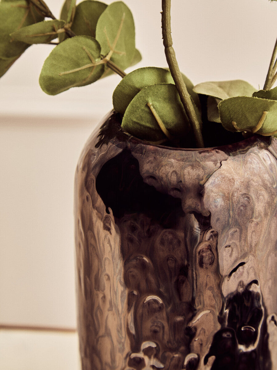 Orsina Silas Dark Blue Ceramic Vase – Modern Cylindrical Home Decor