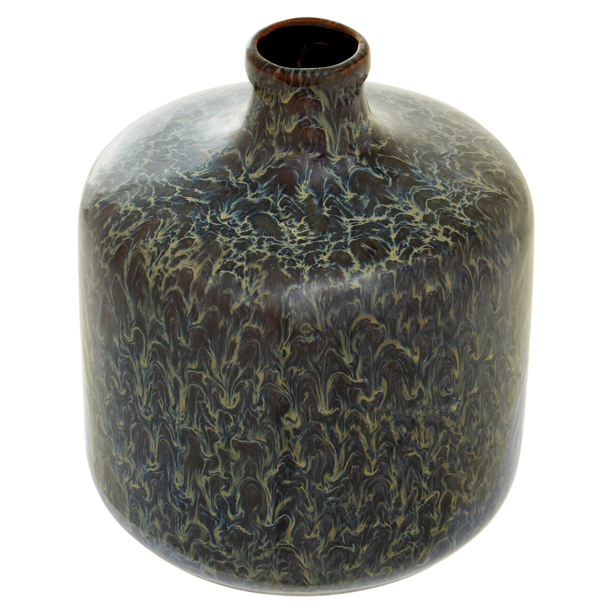 Orsina Silas Dark Blue Bottle Vase – Handcrafted Stoneware Decor