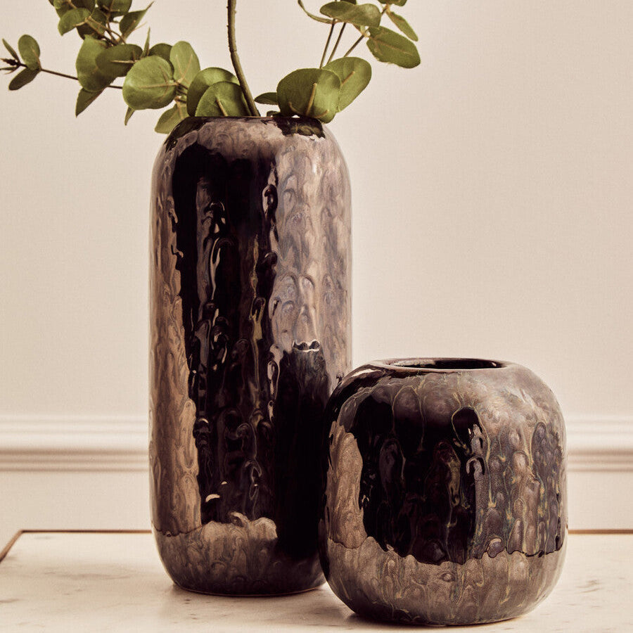 Orsina Silas Indoor Planter – Dark Blue Reactive Glaze Ceramic Pot