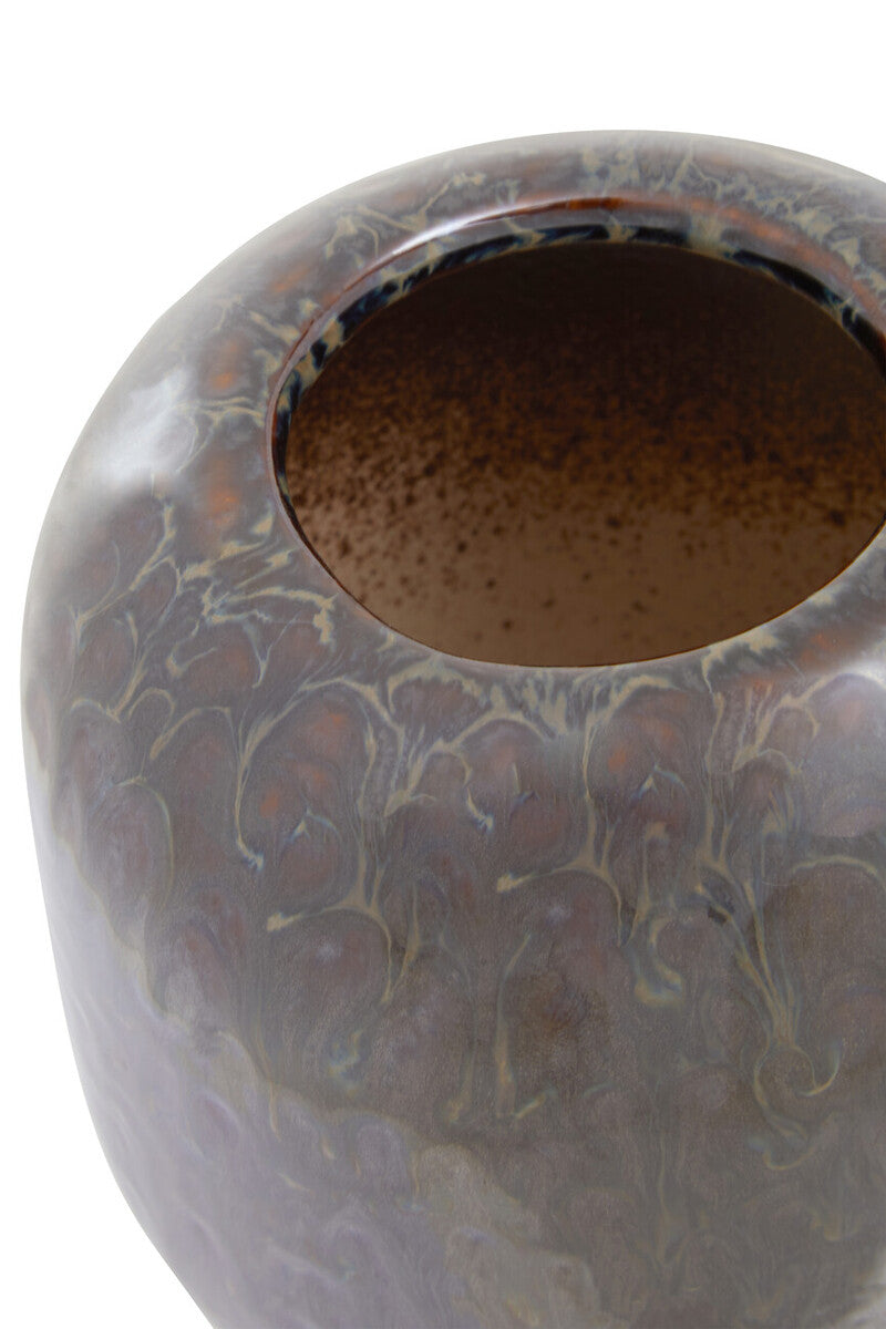 Orsina Silas Indoor Planter – Dark Blue Reactive Glaze Ceramic Pot