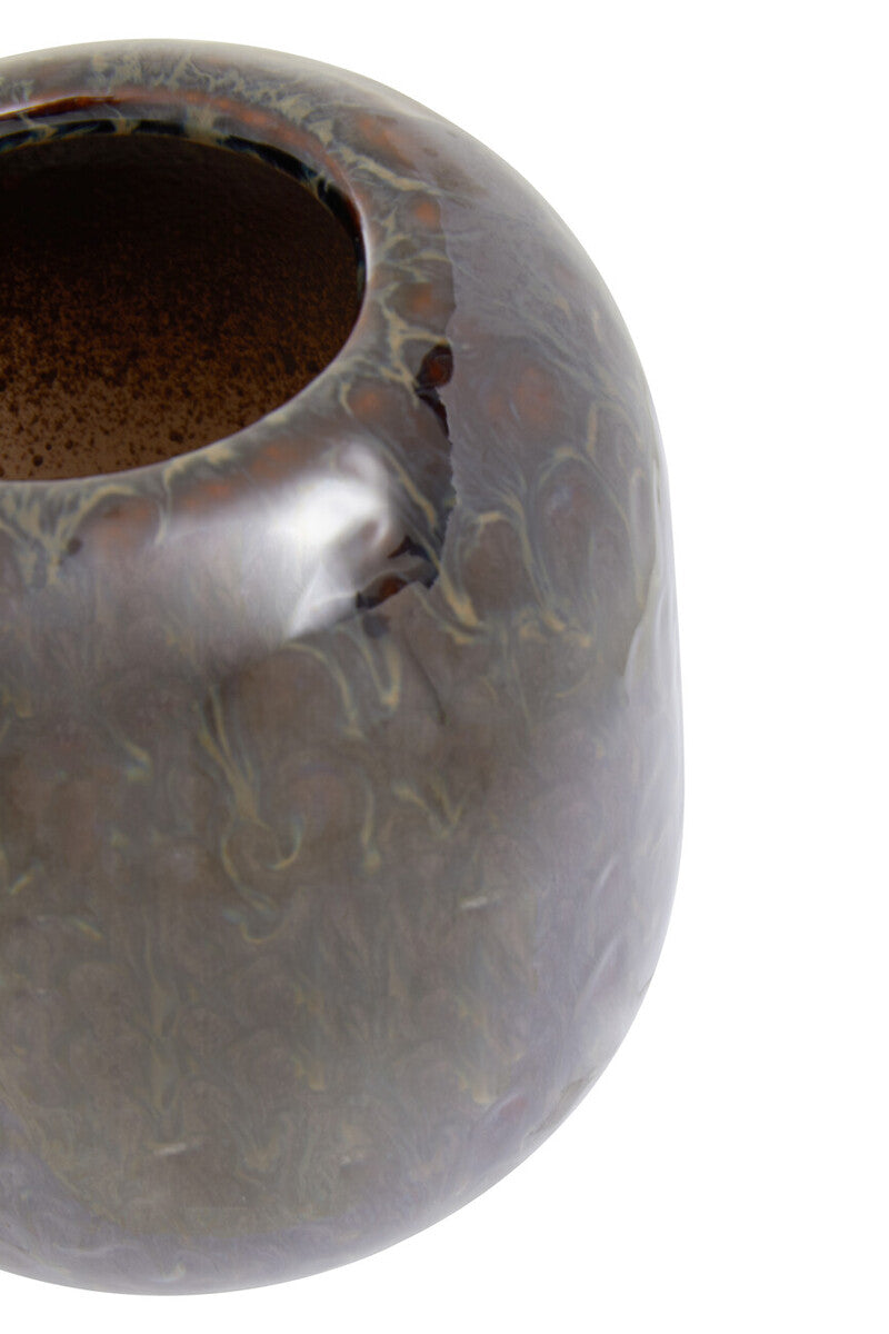 Orsina Silas Indoor Planter – Dark Blue Reactive Glaze Ceramic Pot