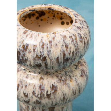 Orsina Shai Small Speckled Stoneware Vase – Modern Beige Decor