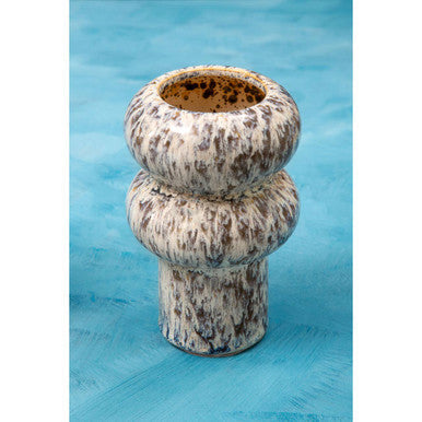 Orsina Shai Small Speckled Stoneware Vase – Modern Beige Decor