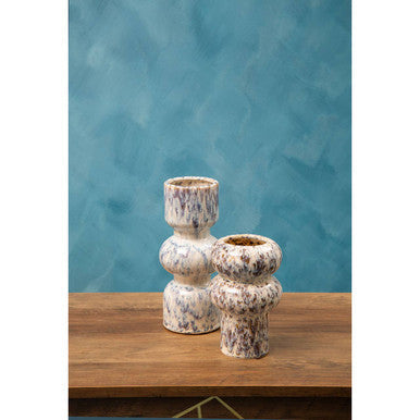 Orsina Shai Small Speckled Stoneware Vase – Modern Beige Decor
