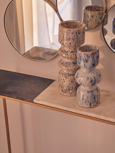 Orsina Shai Medium Speckled Vase – Beige Stoneware Japandi Decor
