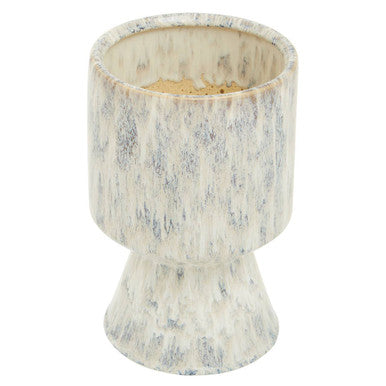 Orsina Shai Large Geometric Beige Stoneware Planter – Modern Indoor Pot