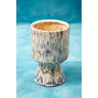 Orsina Shai Large Geometric Beige Stoneware Planter – Modern Indoor Pot