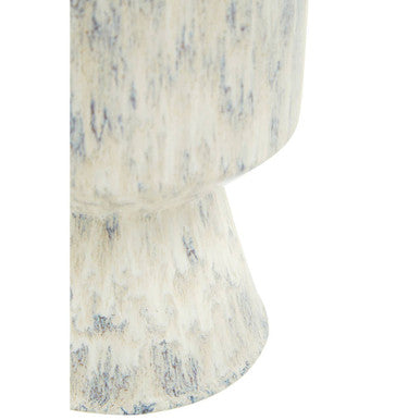 Orsina Shai Large Geometric Beige Stoneware Planter – Modern Indoor Pot