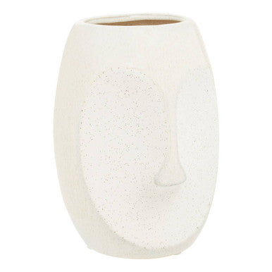 Orsina Viso Small Face Design Vase – Minimalist Stoneware Ceramic Vessel