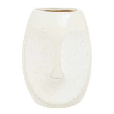 Orsina Viso Small Face Design Vase – Minimalist Stoneware Ceramic Vessel