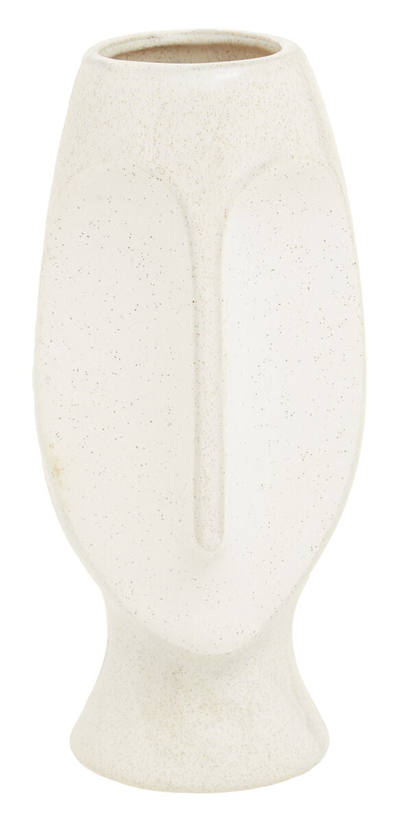 Orsina Viso Large Face Design Vase – Modern Stoneware Centerpiece