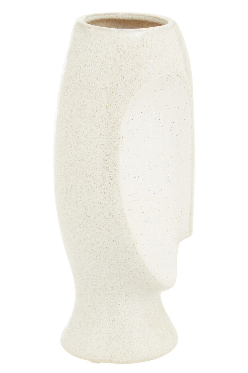 Orsina Viso Large Face Design Vase – Modern Stoneware Centerpiece