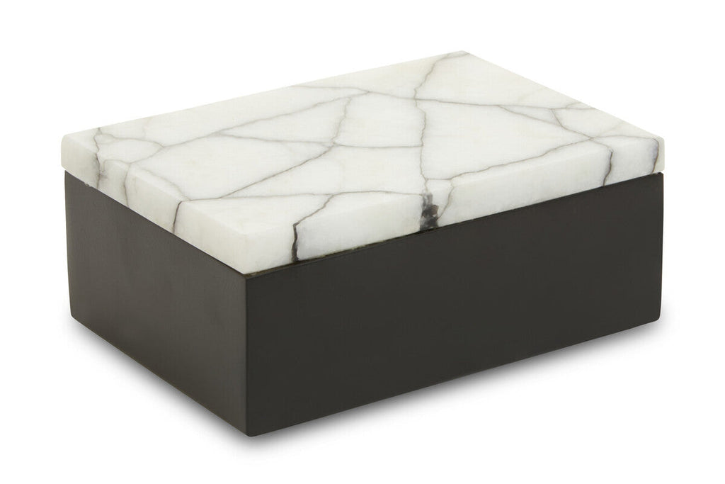 Orsina Marmara Small Marble Trinket Box – Black and White Jewelry Case