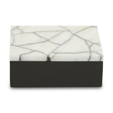 Orsina Marmara Small Marble Trinket Box – Black and White Jewelry Case