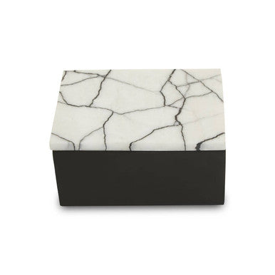 Orsina Marmara Large Marble Trinket Box – Black and White Storage