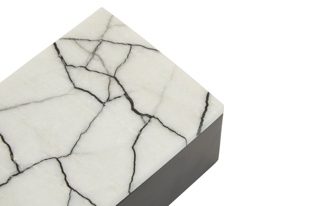 Orsina Marmara Large Marble Trinket Box – Black and White Storage