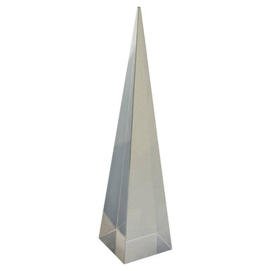 Orsina Carrie Crystal Obelisk – Silver Sculptural Tabletop Accent