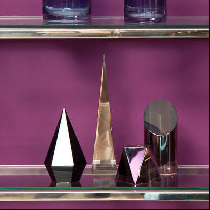 Orsina Carrie Crystal Obelisk – Silver Sculptural Tabletop Accent