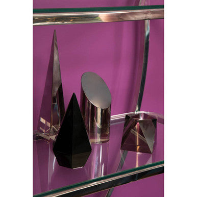 Orsina Carrie Crystal Obelisk – Silver Sculptural Tabletop Accent