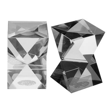Orsina Carrie Crystal Geometric Bookends – Grey Finish, Set of 2