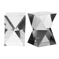 Orsina Carrie Crystal Geometric Bookends – Grey Finish, Set of 2