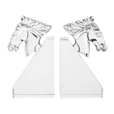 Orsina Crystal Horse Bookends – Set of 2 Sculptural Equestrian Decor