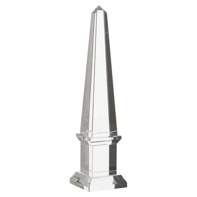 Orsina Carrie Small Crystal Obelisk – Sculptural Clear Glass Decor