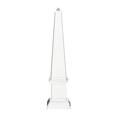 Orsina Carrie Small Crystal Obelisk – Sculptural Clear Glass Decor
