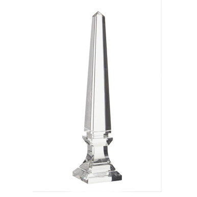 Orsina Carrie Large Crystal Obelisk – Modern Clear Glass Decor