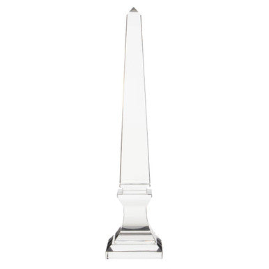 Orsina Carrie Large Crystal Obelisk – Modern Clear Glass Decor