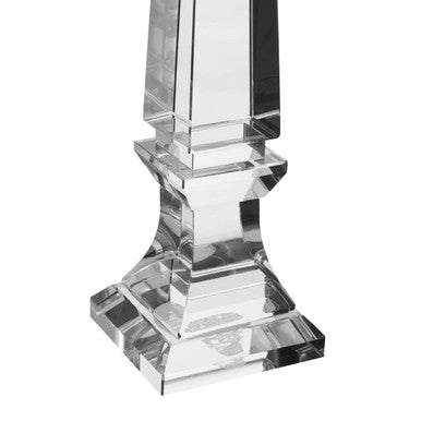 Orsina Carrie Large Crystal Obelisk – Modern Clear Glass Decor