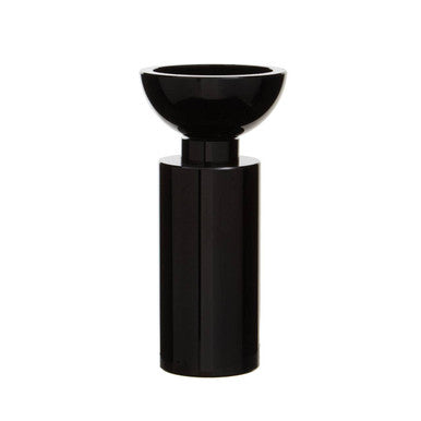Orsina Carrie Small Black Crystal Candle Holder – Geometric Faceted