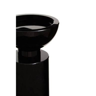 Orsina Carrie Small Black Crystal Candle Holder – Geometric Faceted