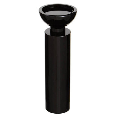 Orsina Carrie Large Black Crystal Candle Holder – Faceted Glass Decor