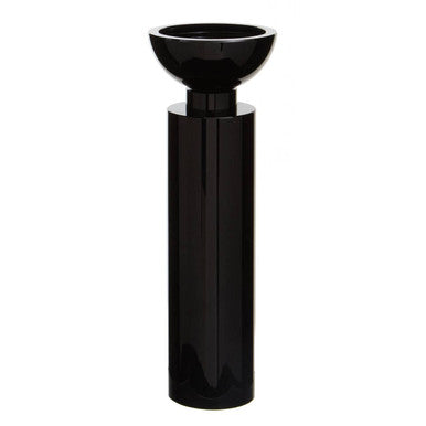 Orsina Carrie Large Black Crystal Candle Holder – Faceted Glass Decor