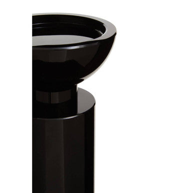 Orsina Carrie Large Black Crystal Candle Holder – Faceted Glass Decor