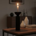 Orsina Carrie Large Black Crystal Candle Holder – Faceted Glass Decor