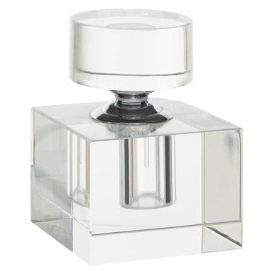 Orsina Carrie Small Crystal Bottle – Clear Decorative Glass Accent