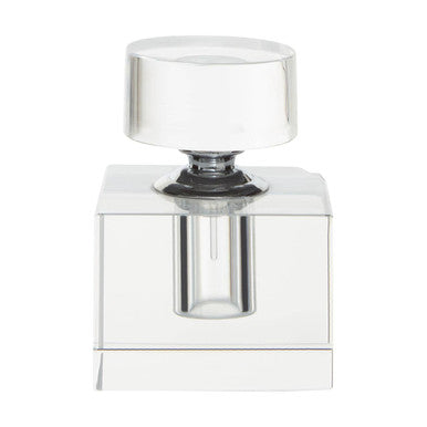 Orsina Carrie Small Crystal Bottle – Clear Decorative Glass Accent