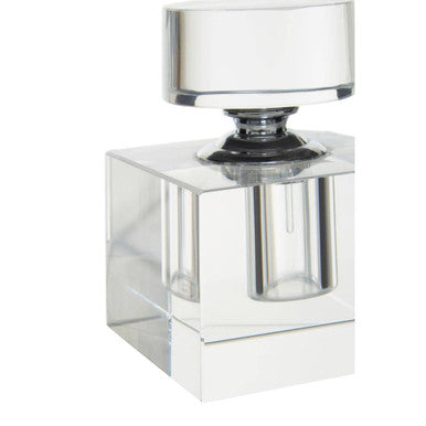 Orsina Carrie Small Crystal Bottle – Clear Decorative Glass Accent