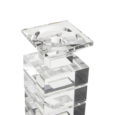 Orsina Carrie Small Glass Candle Holder – Clear Minimalist Decor